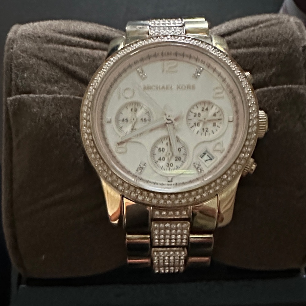 Michael Kors Rose Gold Watch with Crystal Details